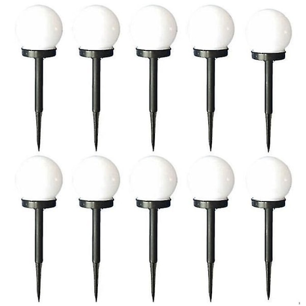 Soldrivna trädgårdslampor utomhus, vattentät utomhuslampa 10-pack Ip44 Globe Stake Light för utomhusvilla Gräsmatta Trädgård, landskap, uppfart, gård,