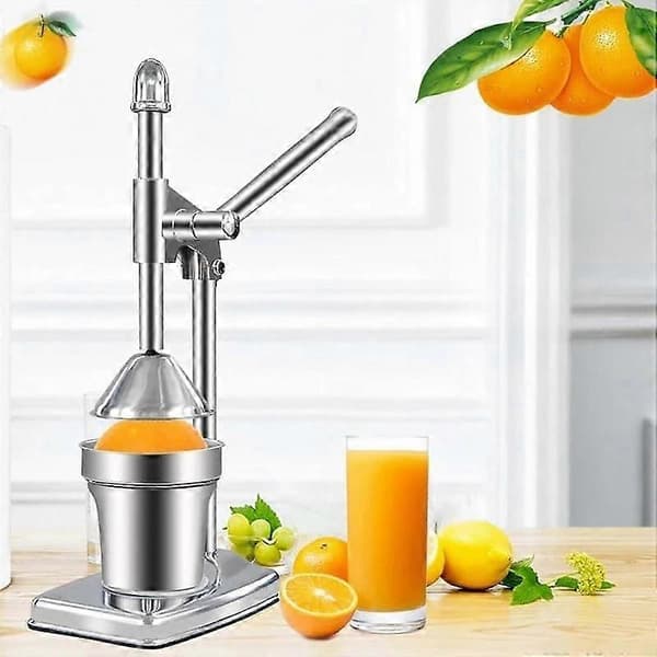 Manuel citruspress i rustfrit stål, 45 cm høj appelsinpresser til frisk juiceudvinding