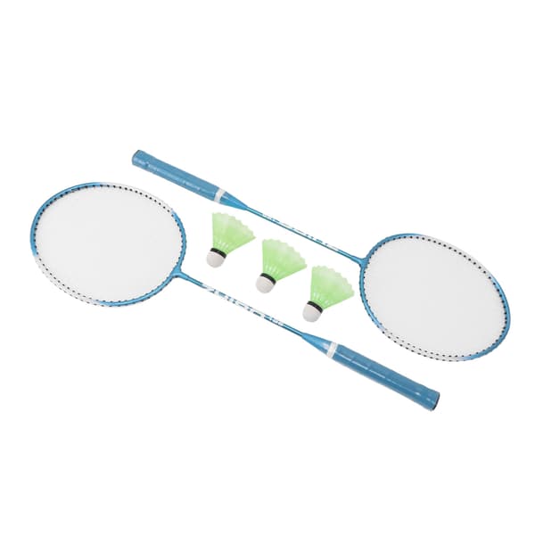 Badminton Racket Sett 2 Spillere Superlett Lav Luftmotstand Solid Medium Stang Smykker Blå