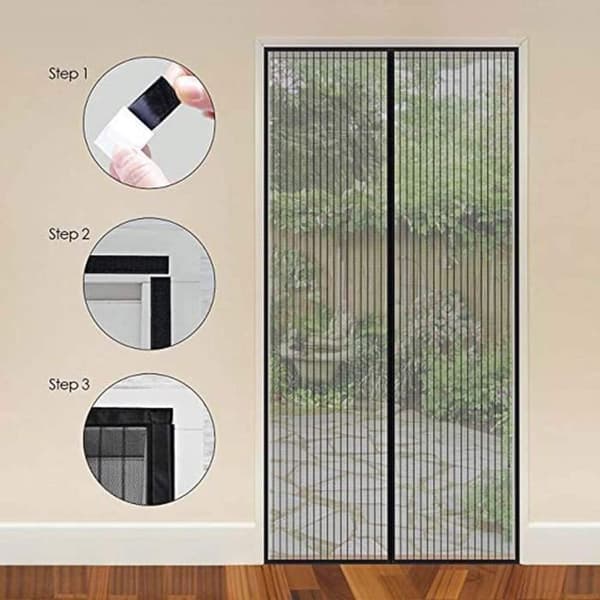 Myggnetting - 80x220 - Magnetisk - Automatisk lukking - Myggmiddel
