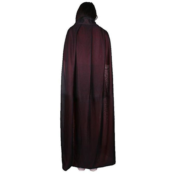 Musta punainen käännettävä pitkä viitta Cape Pagan Wizard Witch Halloween Adult