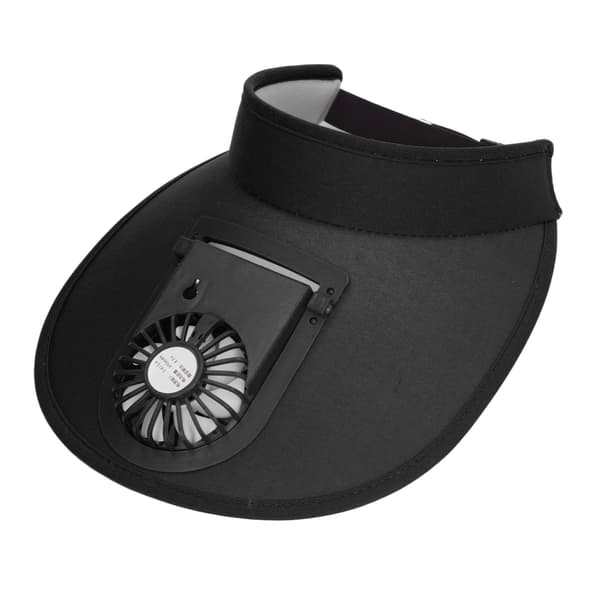 Justerbar USB-opladningsventilator Solhat 3 Gear Solbeskyttelse Sommer Sort