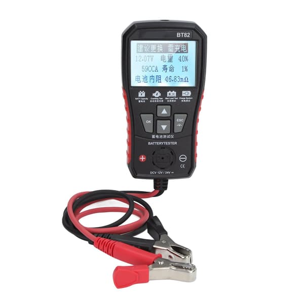 Bilbatteritester 12V 24V Auto Analyzer Hurtigtest Bagbelyst Display Lommelygtebelysning