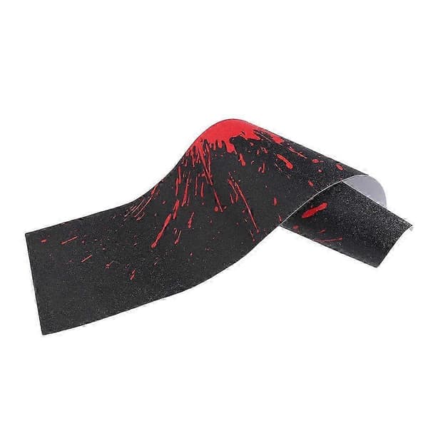 【BQ】Skateboard Deck Sandpapir Griptape Ark 84 x 23cm Sort og rød 25-26 Black and red