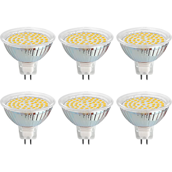 Den nya 6st Gu5.3 Led Lampa 12v 3w Varmvit 6000k,50mm,gu5.3 Ekvivalent 30w,300lm,ac dc 12v Mr16 Gu5.3 Led infälld spotlight[energiklass A+]