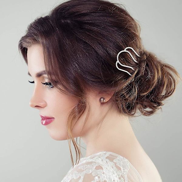 6 Pieces 87 Mm Hair Fork Clip Stick Hair Side Comb Hairpin Hair Bun