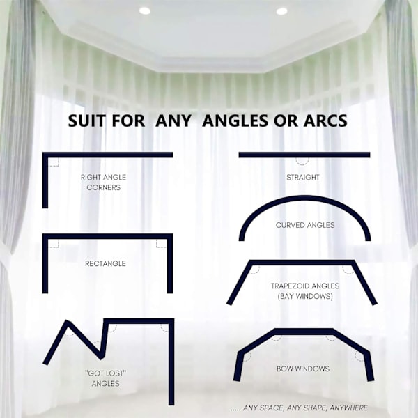 【BQ】Ceiling Curtain Track 4 Meter Ceiling Wall Mount Room Divider