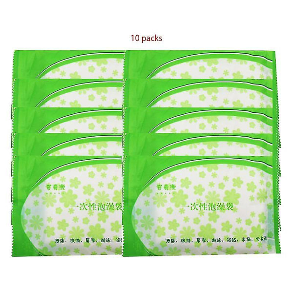 10 pakkauksen kertakäyttöinen kylpyammeen cover Ultra-suuri muovinen taitettava pussi salonkitalohotelliin matkahygieniakalvo