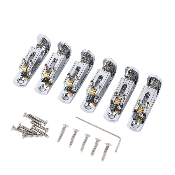 Elektrisk Gitarr Delad Stall Sadel Rullkula Strängplatta Metall Tailpiece Silver