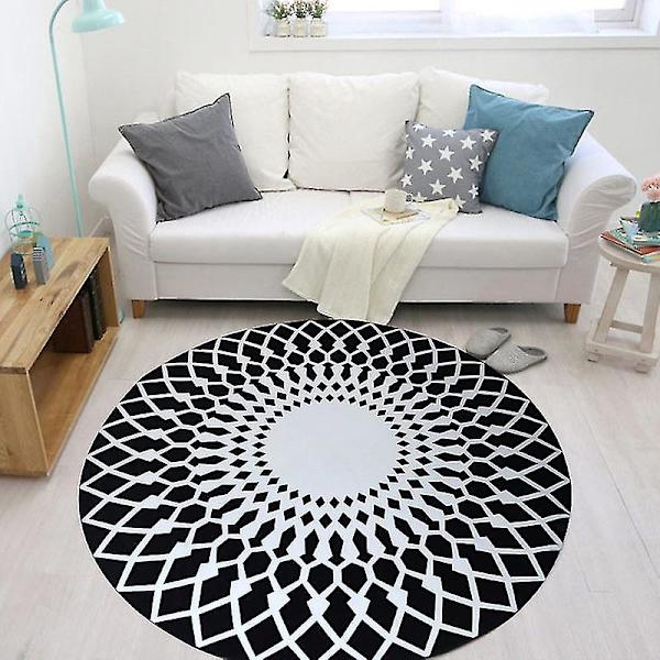 Pyöreän alueen matto Geometrinen kuvio matto pohjoismaiseen tyyliin liukumaton matto olohuoneeseen makuuhuoneeseen 120CM JRD8011