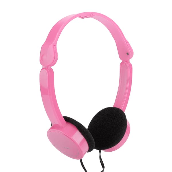 Foldbart kablet stereo headset med mikrofon til børn Smartphone Tablet Pink