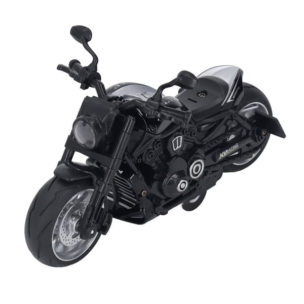 1:12 Skala Retro Pull Back Motorcykel Legetøjsmodel Sort Plastik Dekoration til Børn