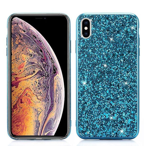 Iphone X / Xs Case, Hårt Lyx Sparkle Glitter Glänsande Bling Paljett Electroplate Mjukt Bumper Case Cover För Iphone X / Iphone Xs