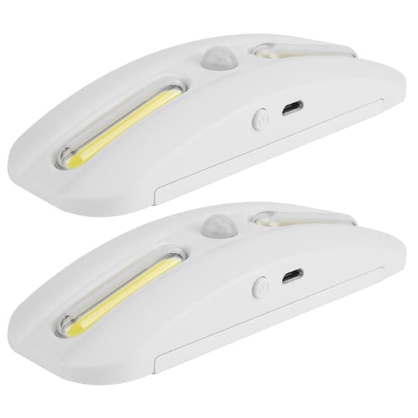 2 STK USB COB LED Bevegelsessensor Skaplys for Hjem Korridor
