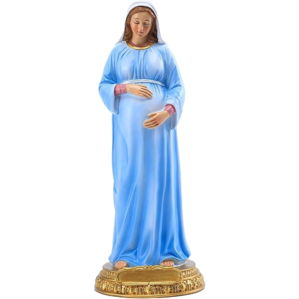 Staty Jungfru Maria gravid Dekoration Guds Moder Handgjord Religiös Nej A -