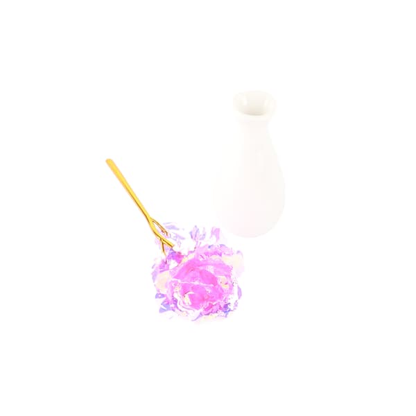 Guld Folie Ros Blomma Glödande Presentförpackning Alla Hjärtans Dag Mors Dag Present