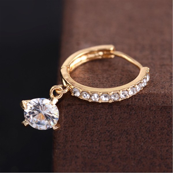 Koreansk version smykker Valentinsdag gave Fashion Luksus fuld diamant øreringe Gold