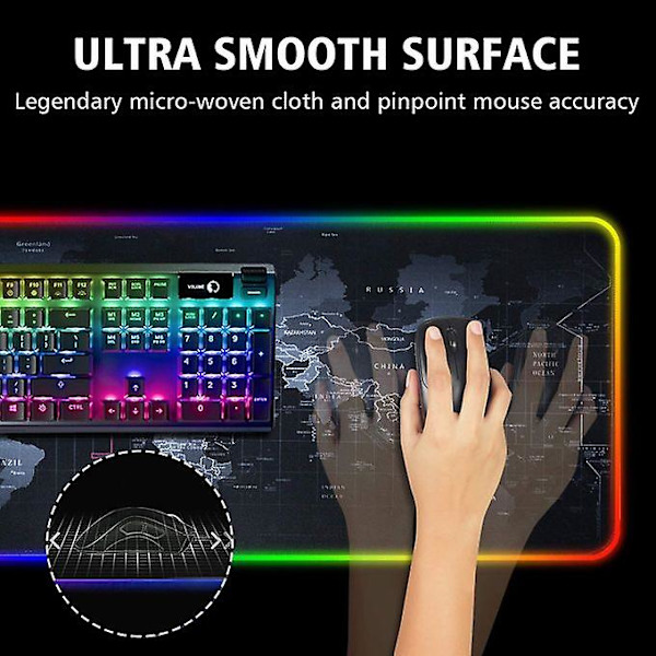 Extended Rgb Gaming Mouse Pad Extra Large Matt 800x300x4mm
