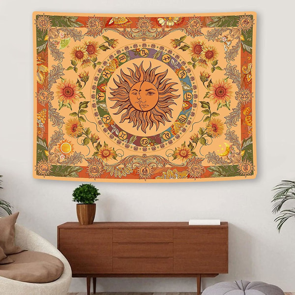 Vintage Bohemian Tapestry seinäripustin 60" x 80"