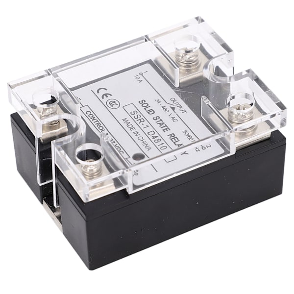 10A Solid State Relä SSR Modul DC Kontroll AC 24-480VAC Lastspänning