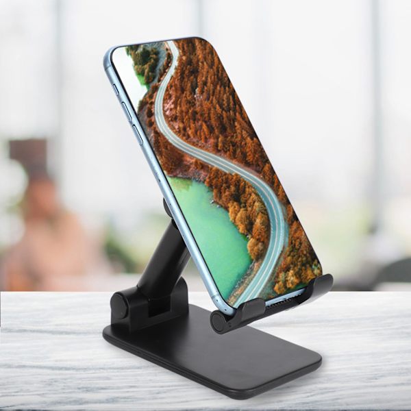 Justerbart bordstativ Foldbart spejlbeslag til mobiltelefon tablet sort