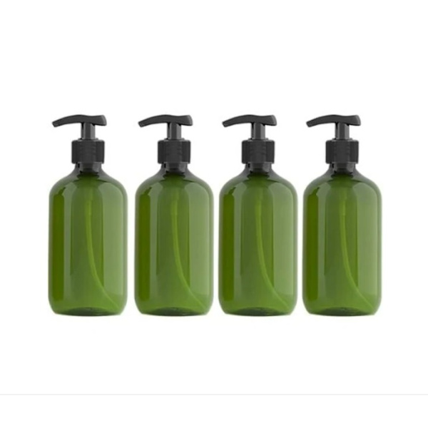 ny stil 4 stk 300ml Badeværelse Sæbedispenser Pumpe Flaske Tom Hånd Gel Flydende Sæbedispenser, Grøn Un Food Grade PP+PET
