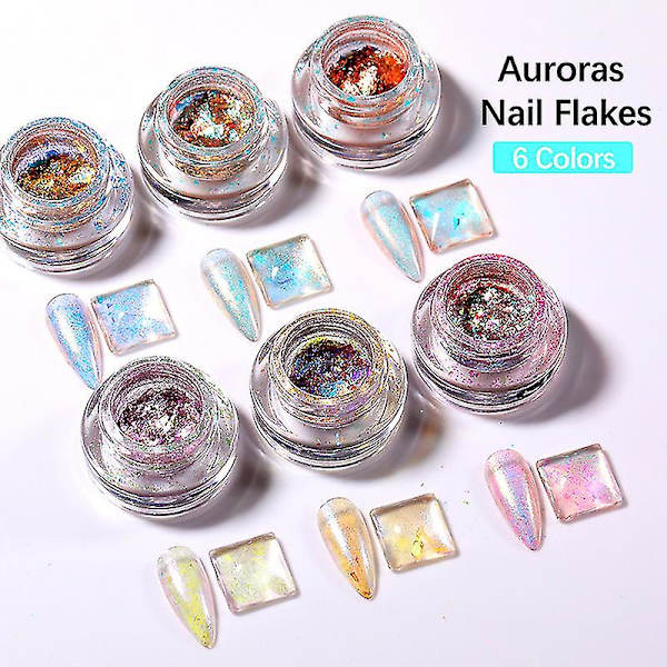 Nail Brocade Powder Japanese Dream Aurora Cloud Brocade Powder Edelweiss Glitter Coarse shape -2