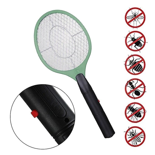 Sähköinen hyttysmailan tappaja Sähköinen kärpässylinteri rasvakeitin Lentää johdoton akku Virta Bug Zapper Hyönteiset maila tappaa kotihävikin green