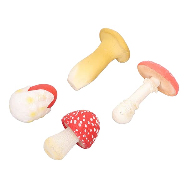 4-pack Miniatyr Svampmodell Set Hög Simulation Svampfigurer Dekoration för Utbildning Typ 2