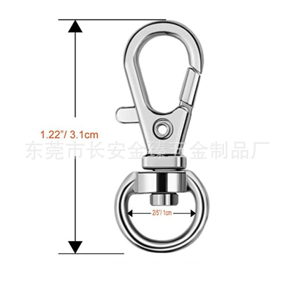 Sinklegering hundespenne nøkkelring nikkel 40 par (40 hundespenner+40 åpninger)