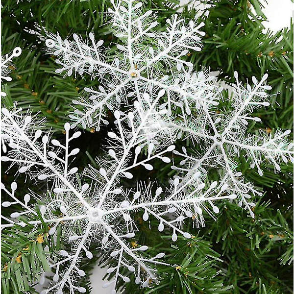 60 stk Julepynt Snefnug Hvid Plast Kunstig Sne 28CM