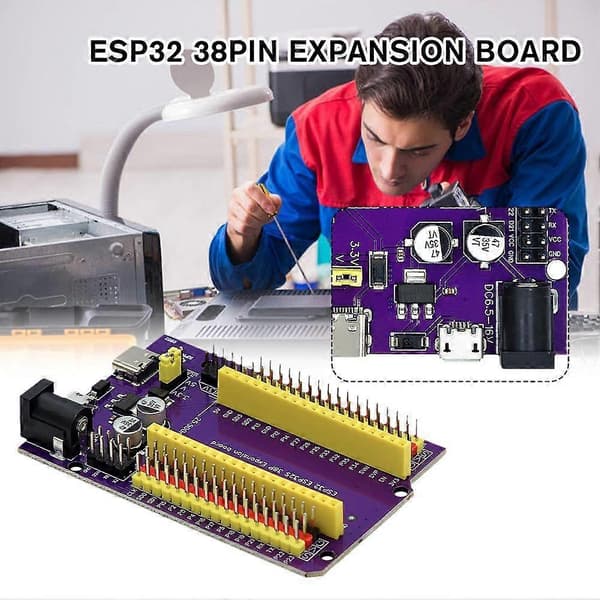 【BQ】ESP32 Breakout Board Expansionskort Kompatibelt med ESP32 38pin Terminal Module Adapter