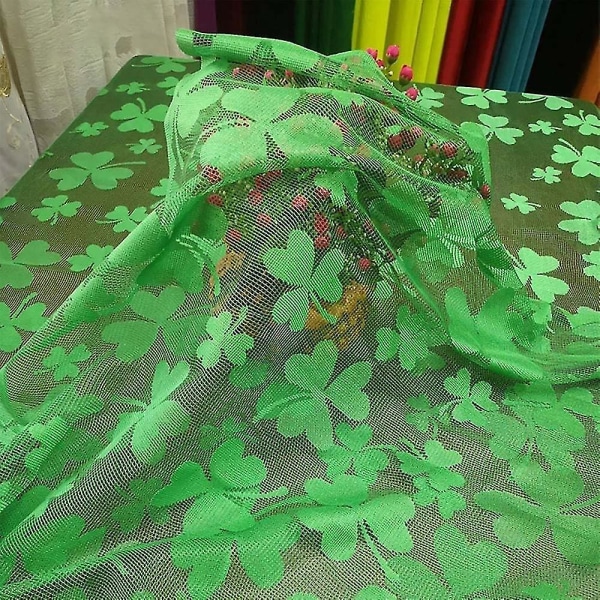 St. Patrick's Day Irländsk festdekoration Shamrockklöver Festlig bordslöpare Bordsduk Bordsunderlägg Tablecloth