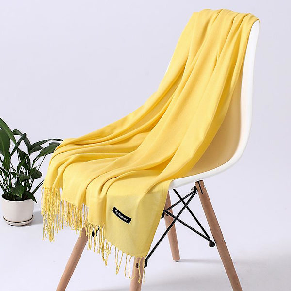 Mode Enfärgad 2022 Dam Halsduk Vinter Hijabs Tofsar Långa Damsjalar Cashmere Like Pashmina Bandana Halsdukar Wraps Echarpe FYR110-23