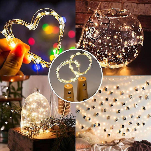 Lfamx 4st Led Lichterketten, 2m 20 Led Kupferdraht Romantische Lichterketten, Sicher