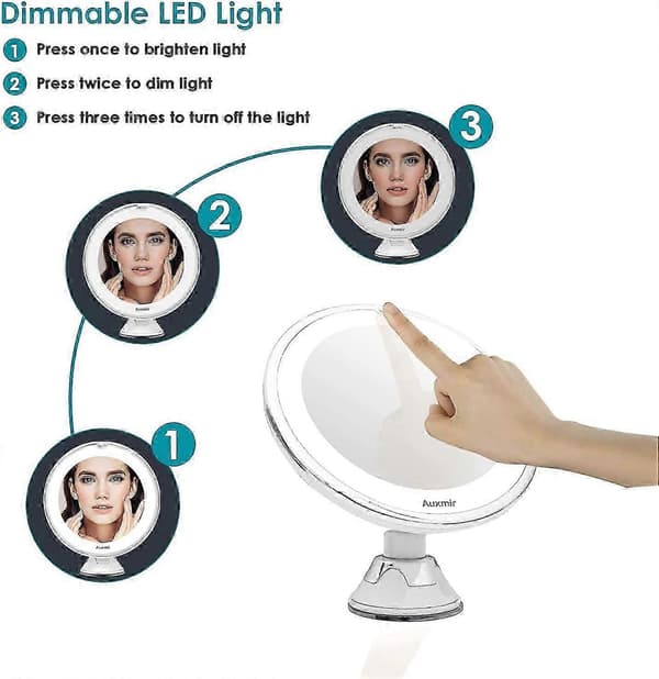 LED-makeup spejl 10x forstørrelse med lys