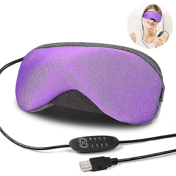 Kannettava kylmä ja kuuma USB lämmitetty höyrysilmämaski + uudelleenkäytettävät jäägeelit violetti Purple