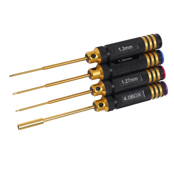 4 stk. RC Skruetrækker Socket Hex Aluminium Legering Reparationsværktøjssæt til Legetøjsmodel