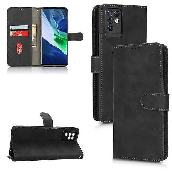 Læderetui med hudfølelse til Infinix Note 10 Black For Infinix Note 10