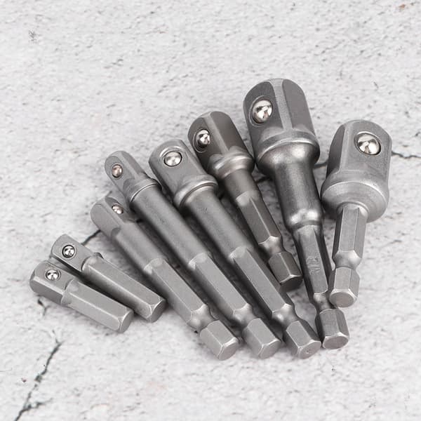 8 stk. Sokkeladapter Sæt Driver Hex Skaft Impact Bor Bits Forlængelsesstang 1/4 tommer 3/8 tommer 1/2 tommer