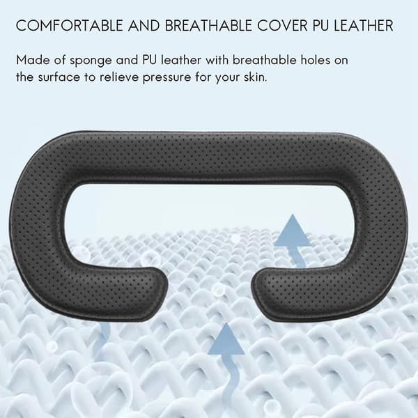 För Htc Vive Cover Pu Läder, skum för Htc Vive Headset Vr Ansiktsdyna Cover Bundle, lätt att rengöra black