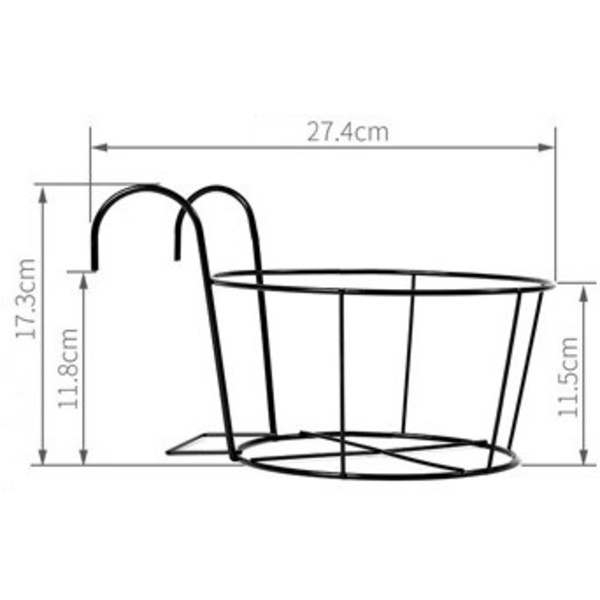 2 styks runde blomsterstativkrog, altanplantestativ, metalpotteholderhegn