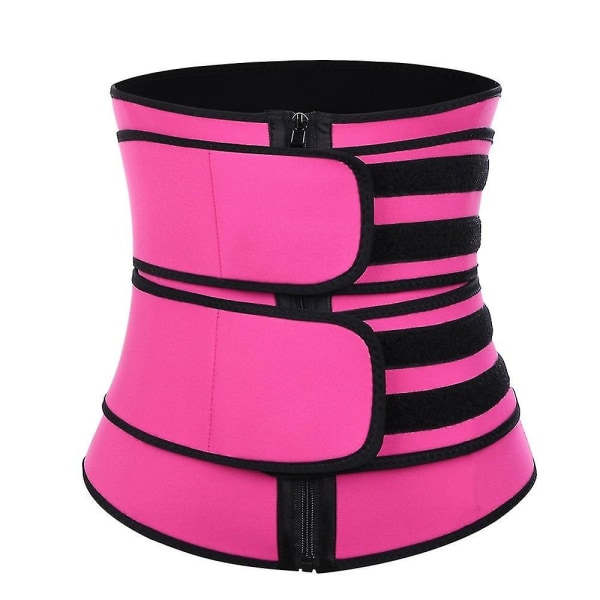 Midjetrimmerbälte Dam Bastukostym Svettlindningstränare Slimming Cincher Body Shaper Rose Red XL