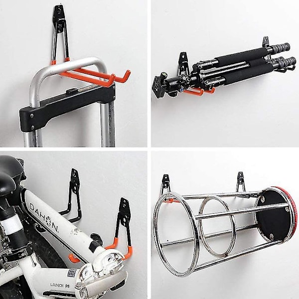Heavy Duty Metal Krog Garage Organizer Vægmonteret Cykel Hanger Kroge Orange A