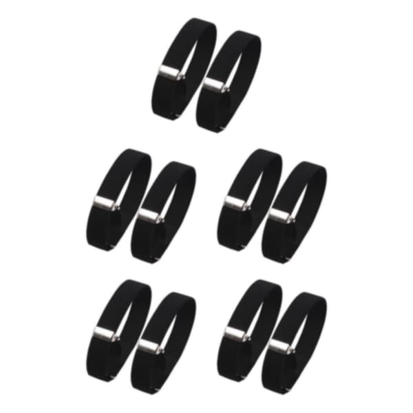 【BQ】1/2/3/5 2 stk. Mode herreskjorte ærmeholder elastisk Sort 2x32cm 5Sæt 5Set Black 2x32cm