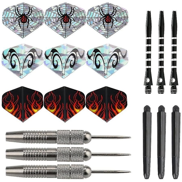 3 Pack Steel Darts Set Tungsten 26 grammaa alumiinivarret