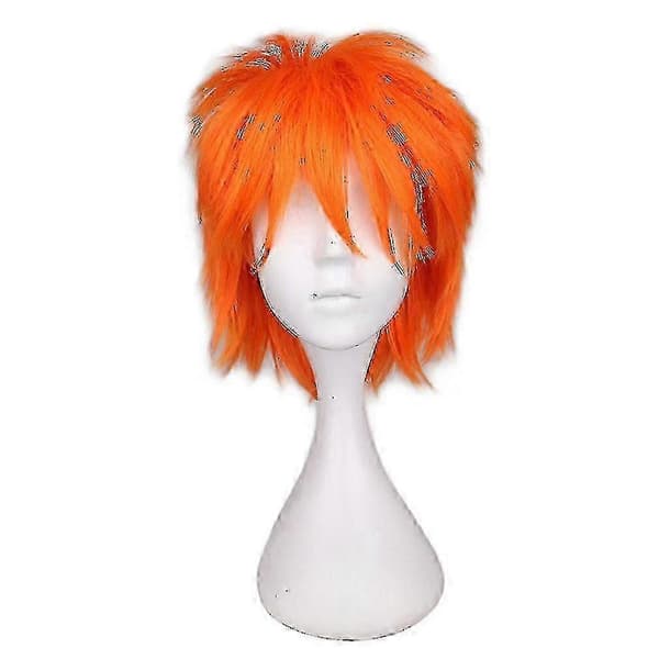 Moderigtig kort lige cosplayparyk til mænd - DSW orange