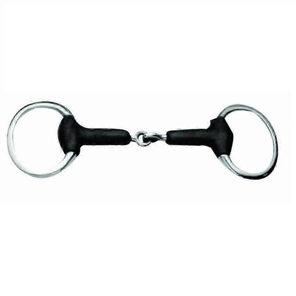 【BQ】Eggbutt Snaffle Bitt med myke gummiledd Black 5.5in