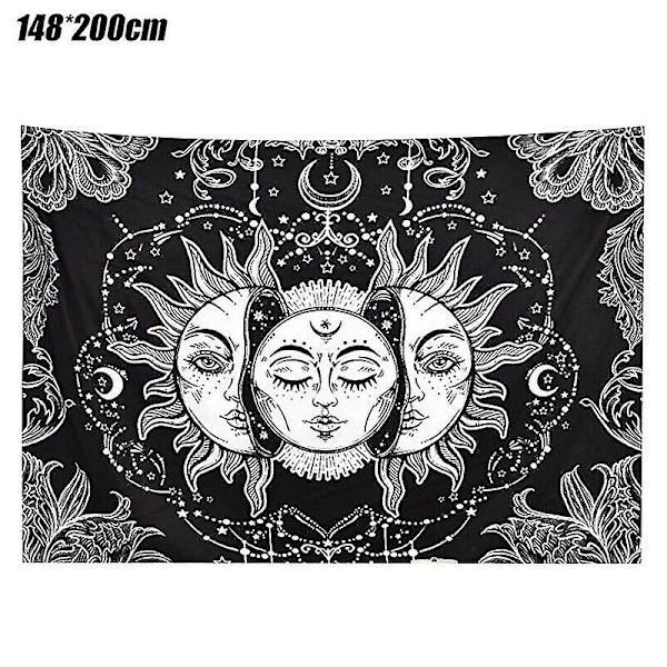 Tarot psykedeelinen kuvakudos Sun Moon seinälle ripustettava päiväpeite kodin sisustus 148x200cm
