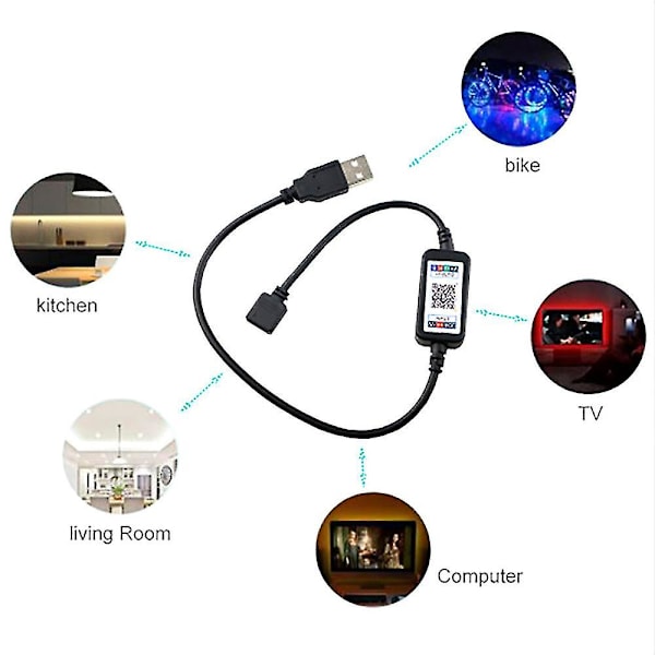 Rgb Led Strip Lights Tejp Julfest Skåp Kök Tak Hem Rumsdekoration 3M